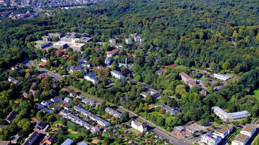 Eine Luftaufnahme des neuen Gebäudes 