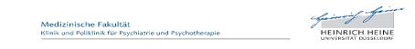 Logo: Medizinischen Fakultät-Klinik und Poliklinik für Psychiatrie und Psychotherapie- der Heinrich-Heine Universität Düsseldorf.