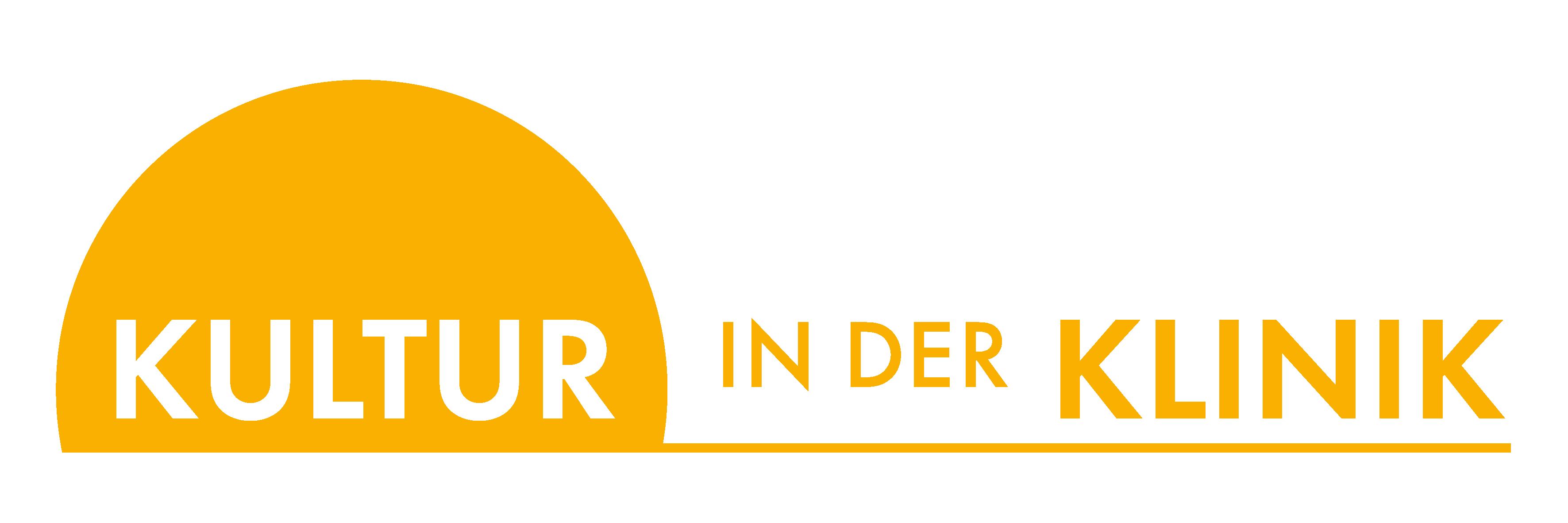 Gelber Halbkreis im Hintergrund und die Worte